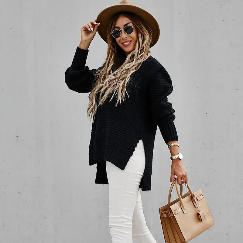 Women's Roll Neck Oversized Chunky Knit Jumper