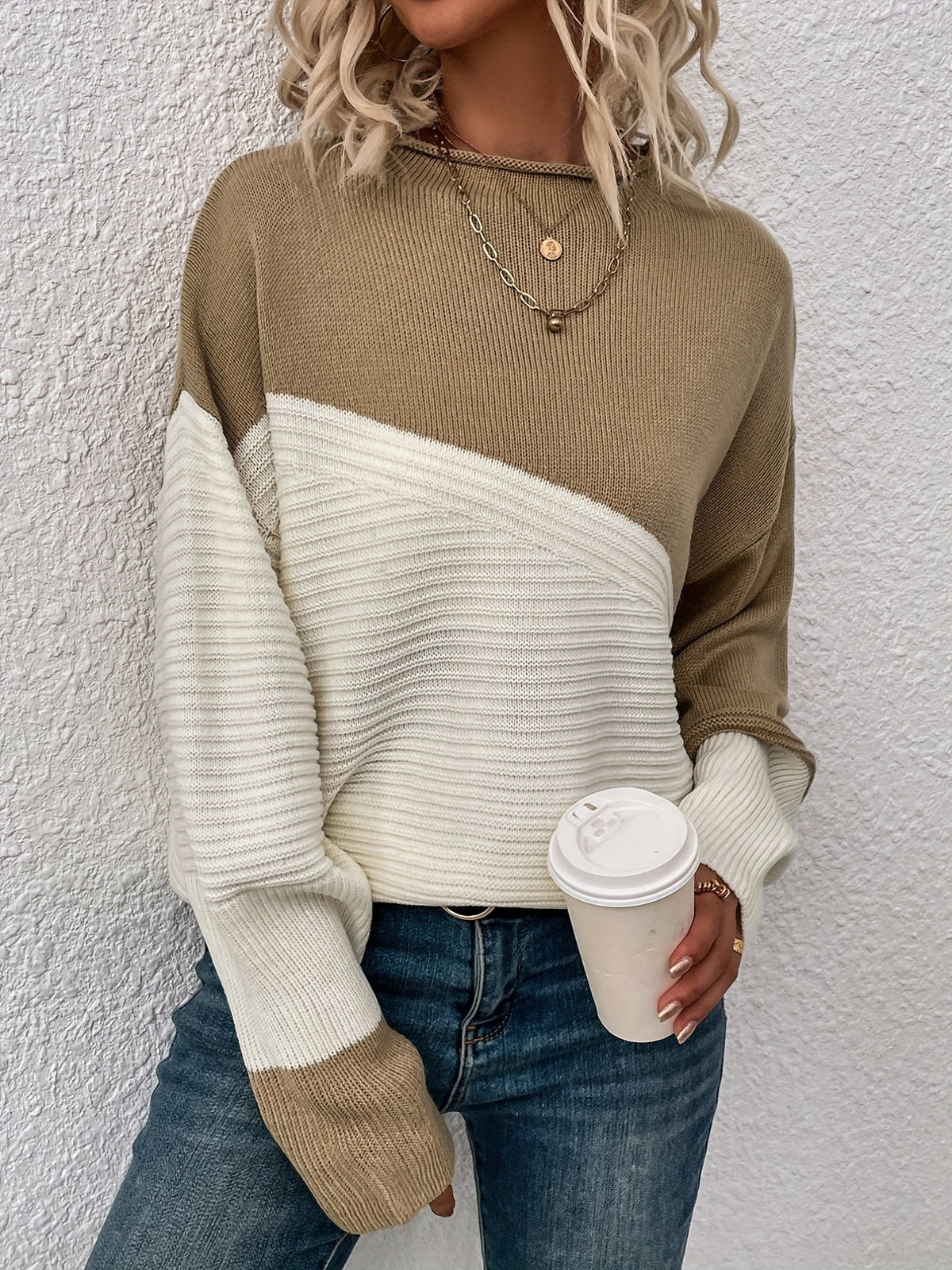Women's Roll Neck Oversized Turtleneck Jumper