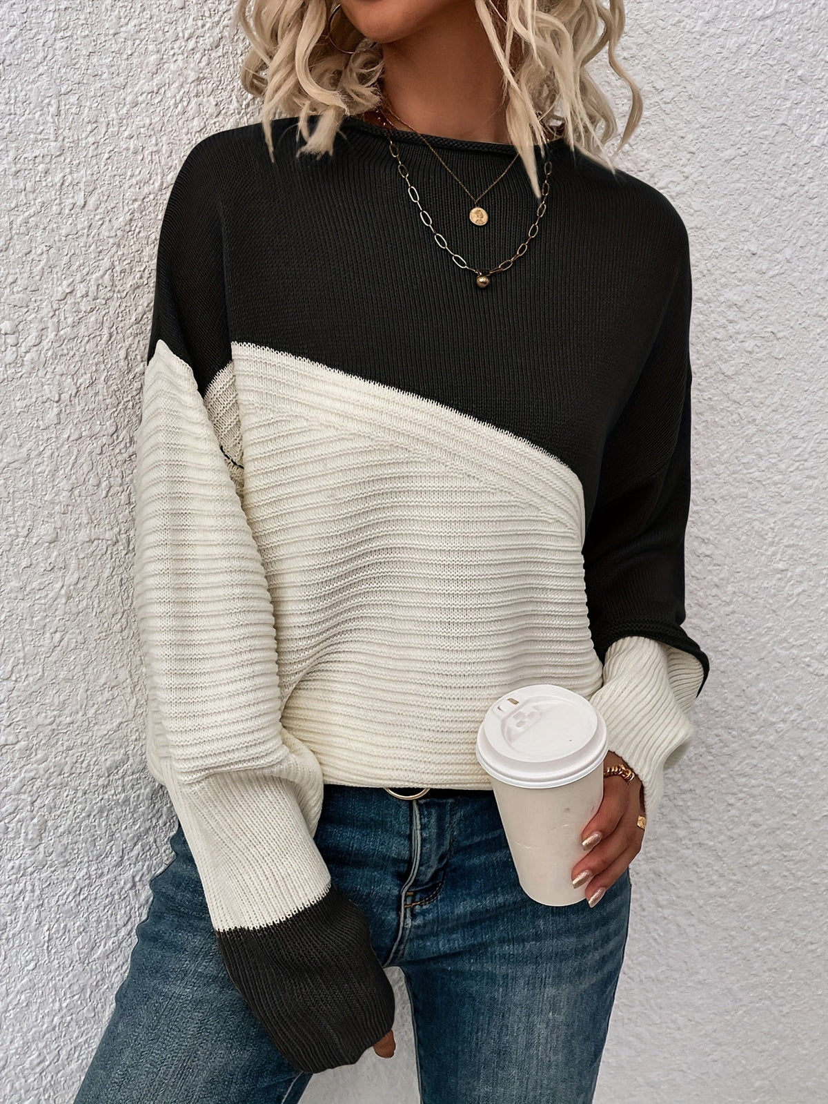 Women's Roll Neck Oversized Turtleneck Jumper