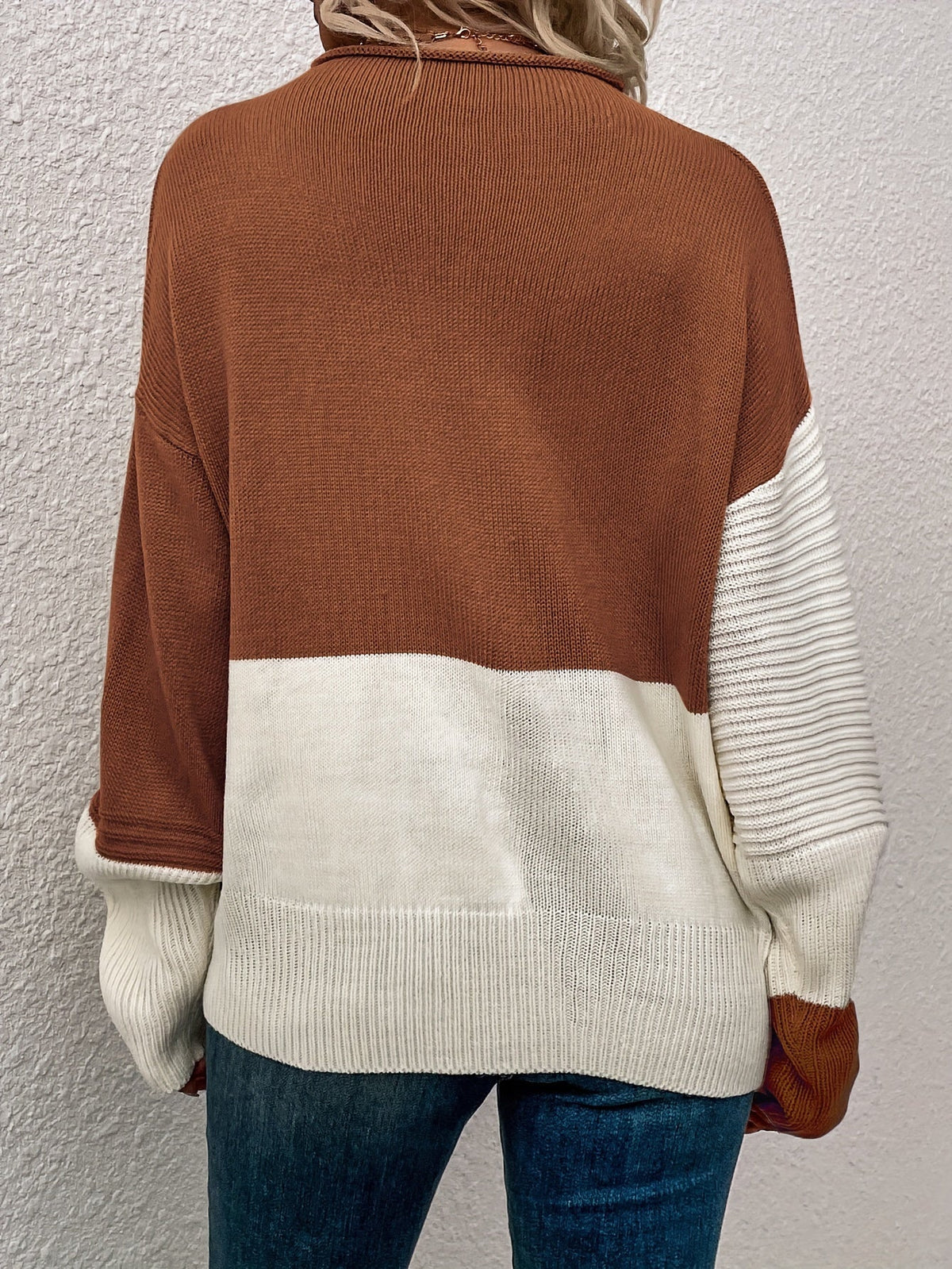 Women's Roll Neck Oversized Turtleneck Jumper