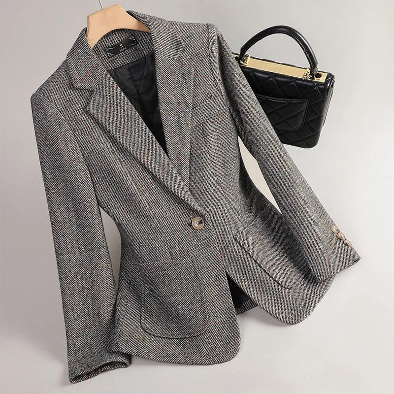 Women's Single Breasted Tweed Blazer
