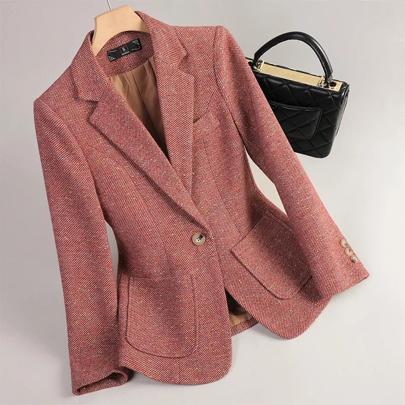 Women's Single Breasted Tweed Blazer