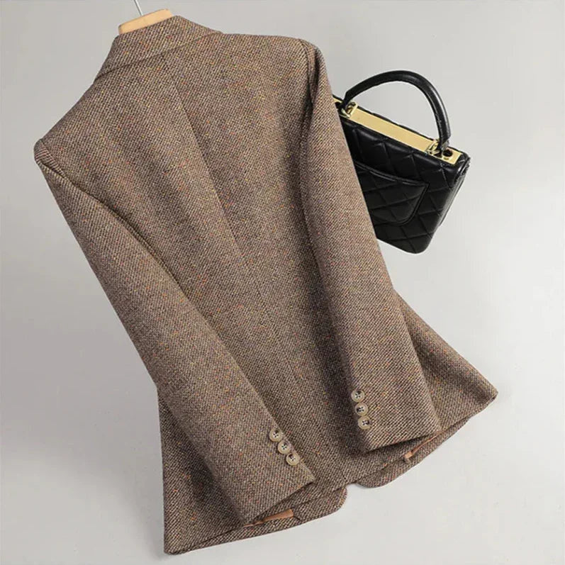 Women's Single Breasted Tweed Blazer
