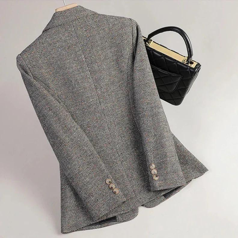 Women's Single Breasted Tweed Blazer