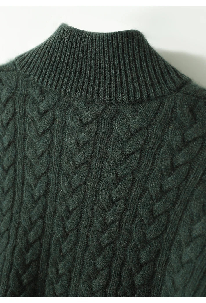 Women's Slim Button-Up Cable Knit Jumper