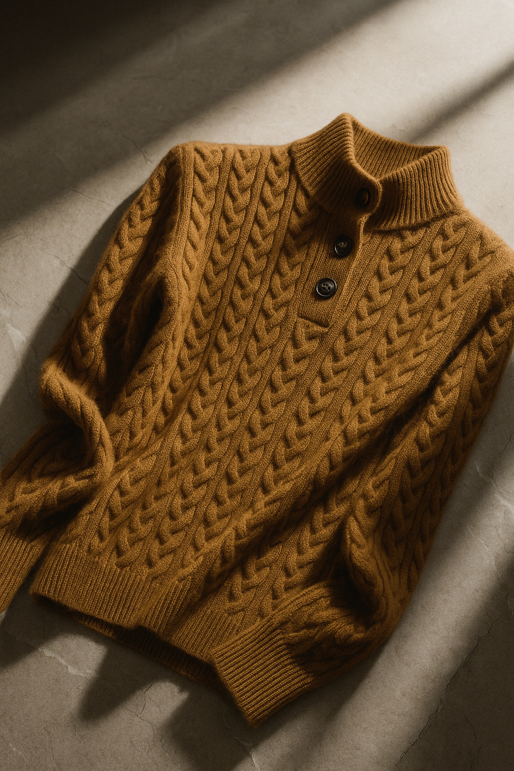 Women's Slim Button-Up Cable Knit Jumper