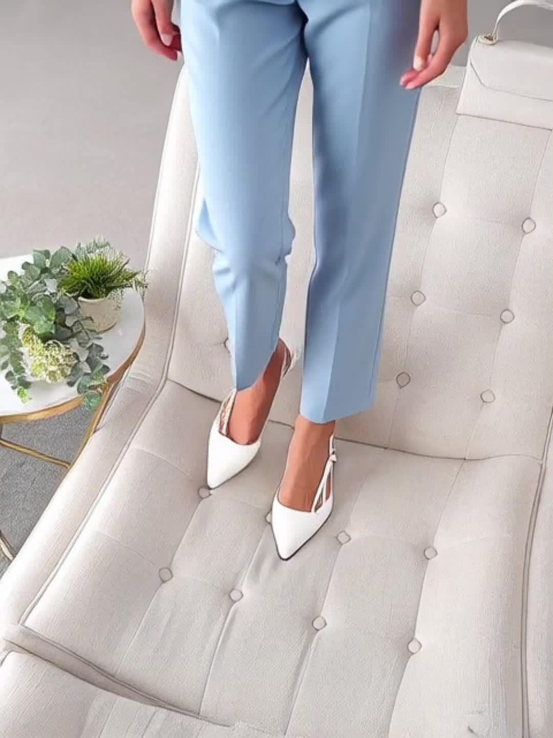 Women's Slim Single Breasted Blazer and Trousers Set