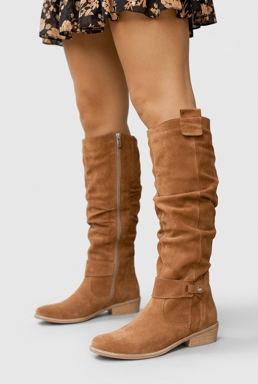 Women's Slim Zip-Up Knee High Boots