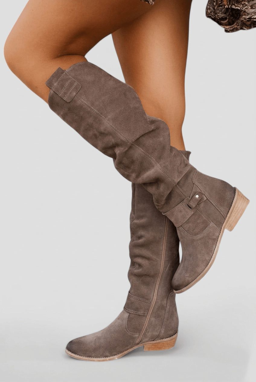 Women's Slim Zip-Up Knee High Boots