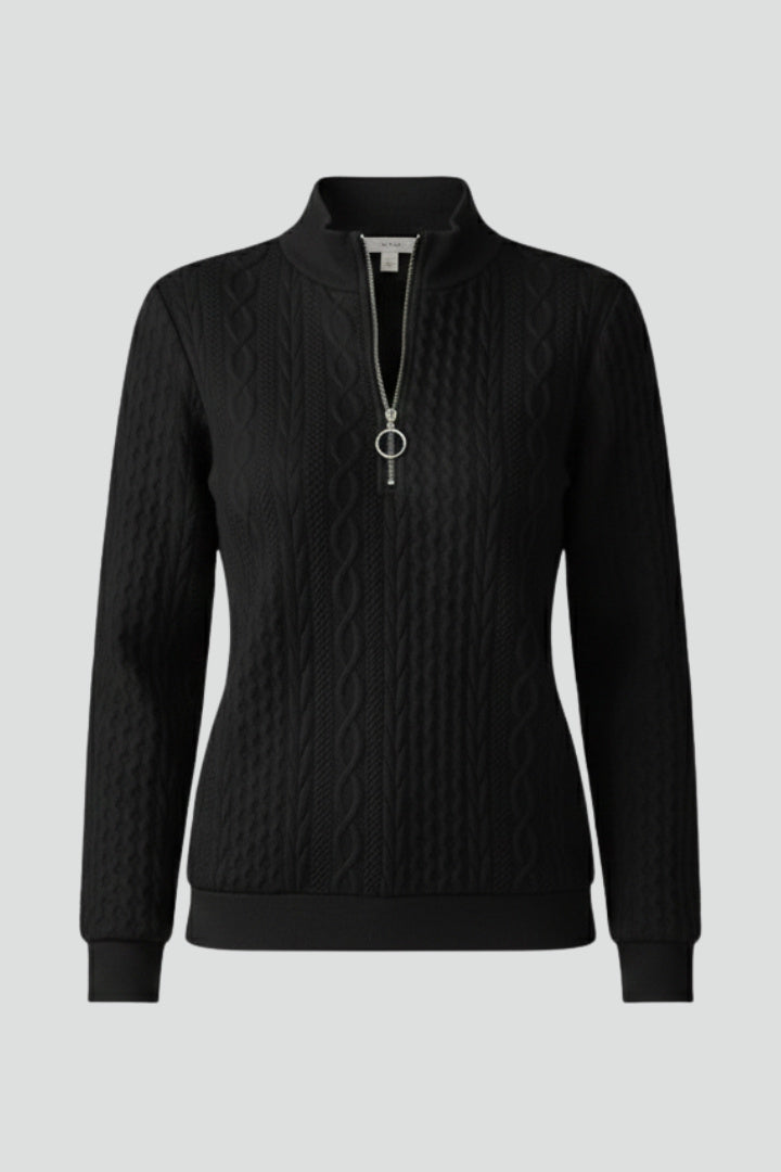 Women's Straight Zip-Up Cable Knit Jumper