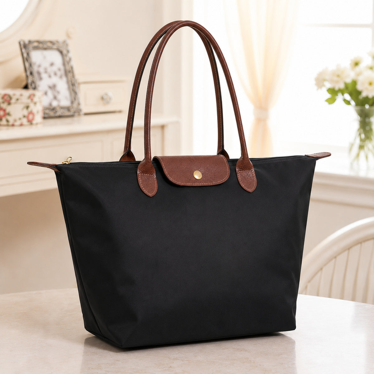 Women's Structured Nylon Tote Bag