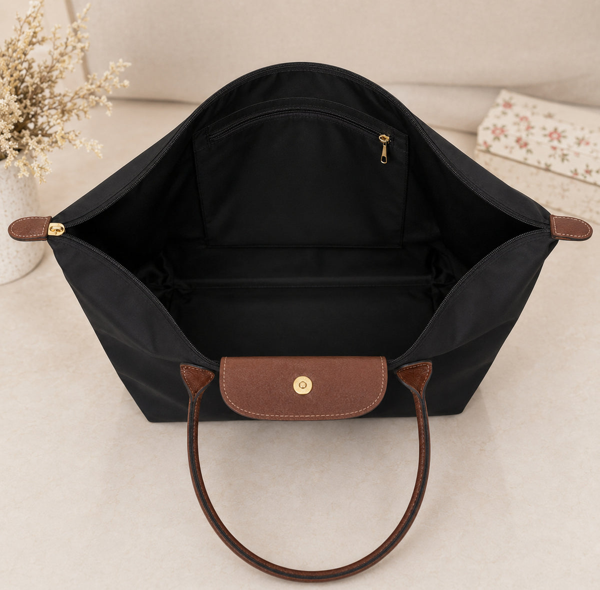Women's Structured Nylon Tote Bag