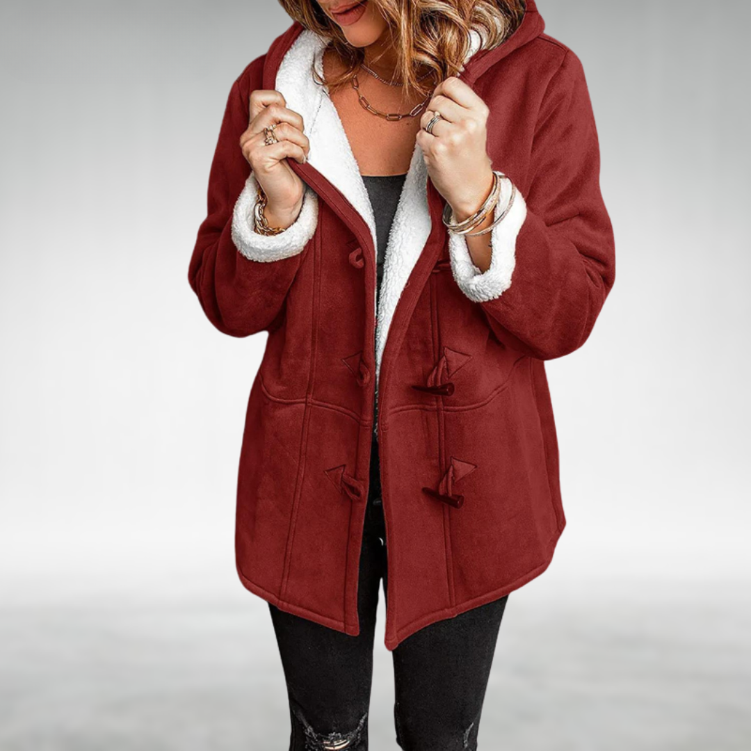 Women's Toggle Closure Hooded Duffle Coat