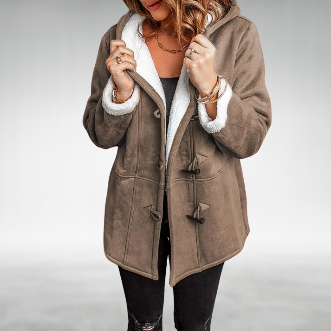 Women's Toggle Closure Hooded Duffle Coat