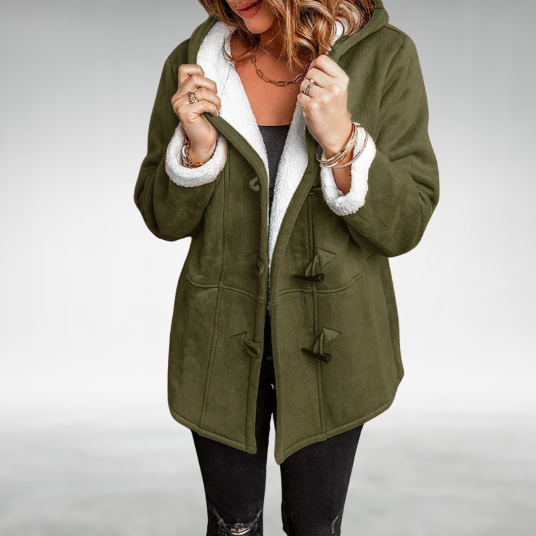 Women's Toggle Closure Hooded Duffle Coat