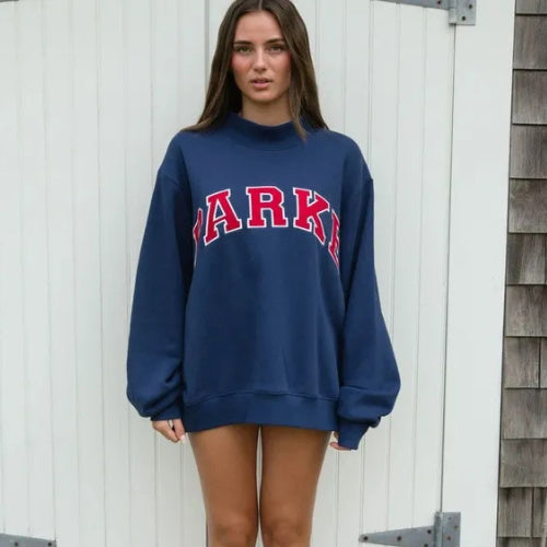 Women's Varsity Graphic Oversized Hoodie