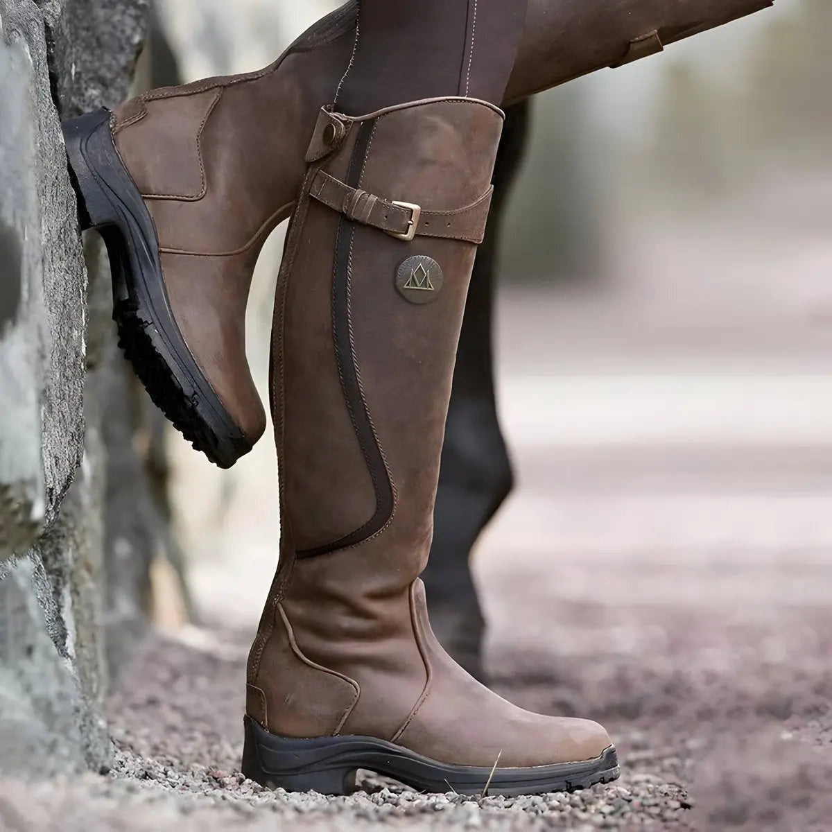Women's Waterproof Leather Knee High Boots