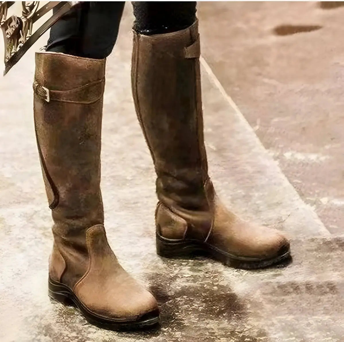 Women's Waterproof Leather Knee High Boots