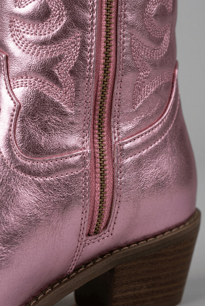 Women's Zip-Up Block Heel Cowboy Boots
