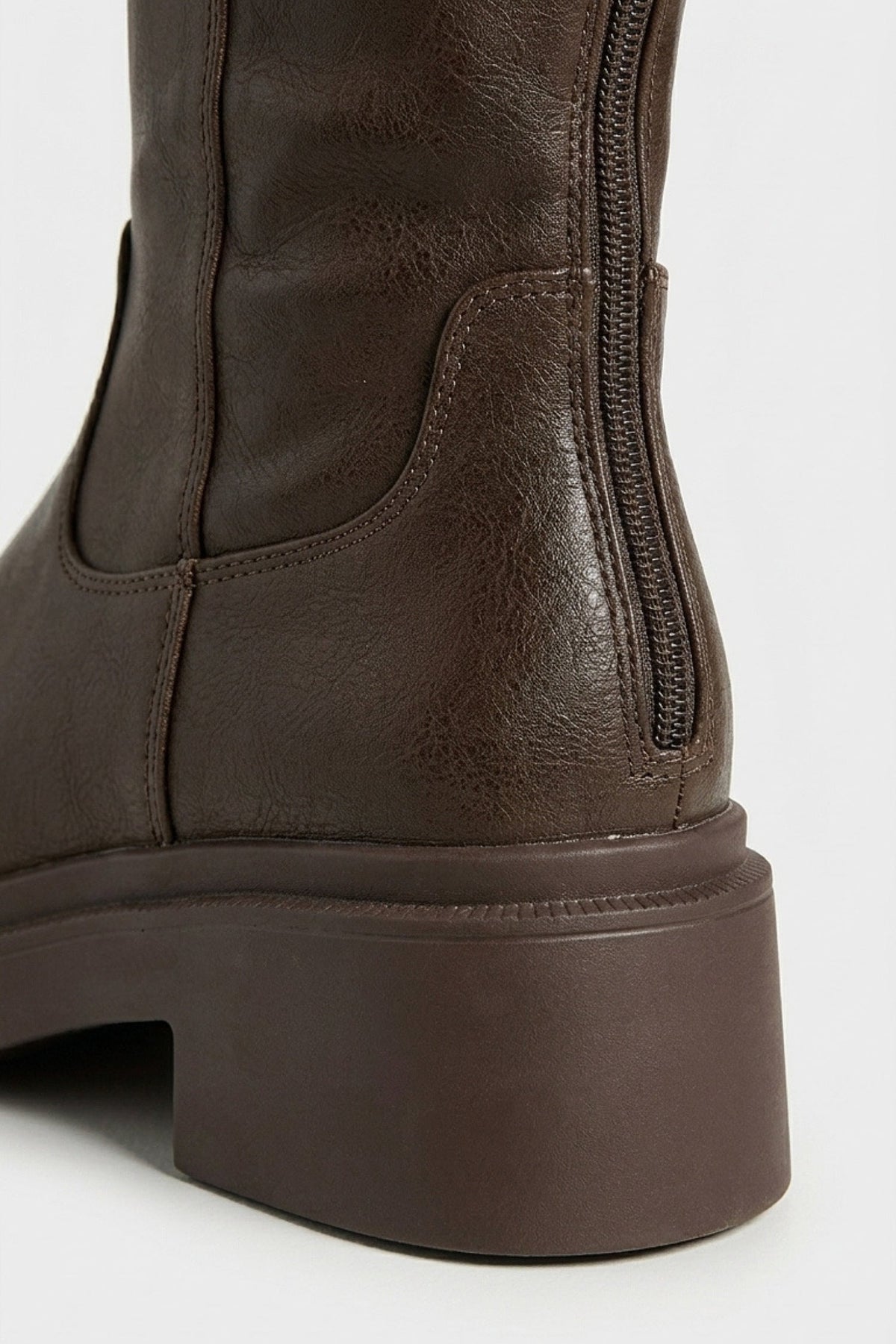 Women's Zip-Up Block Heel Knee High Boots