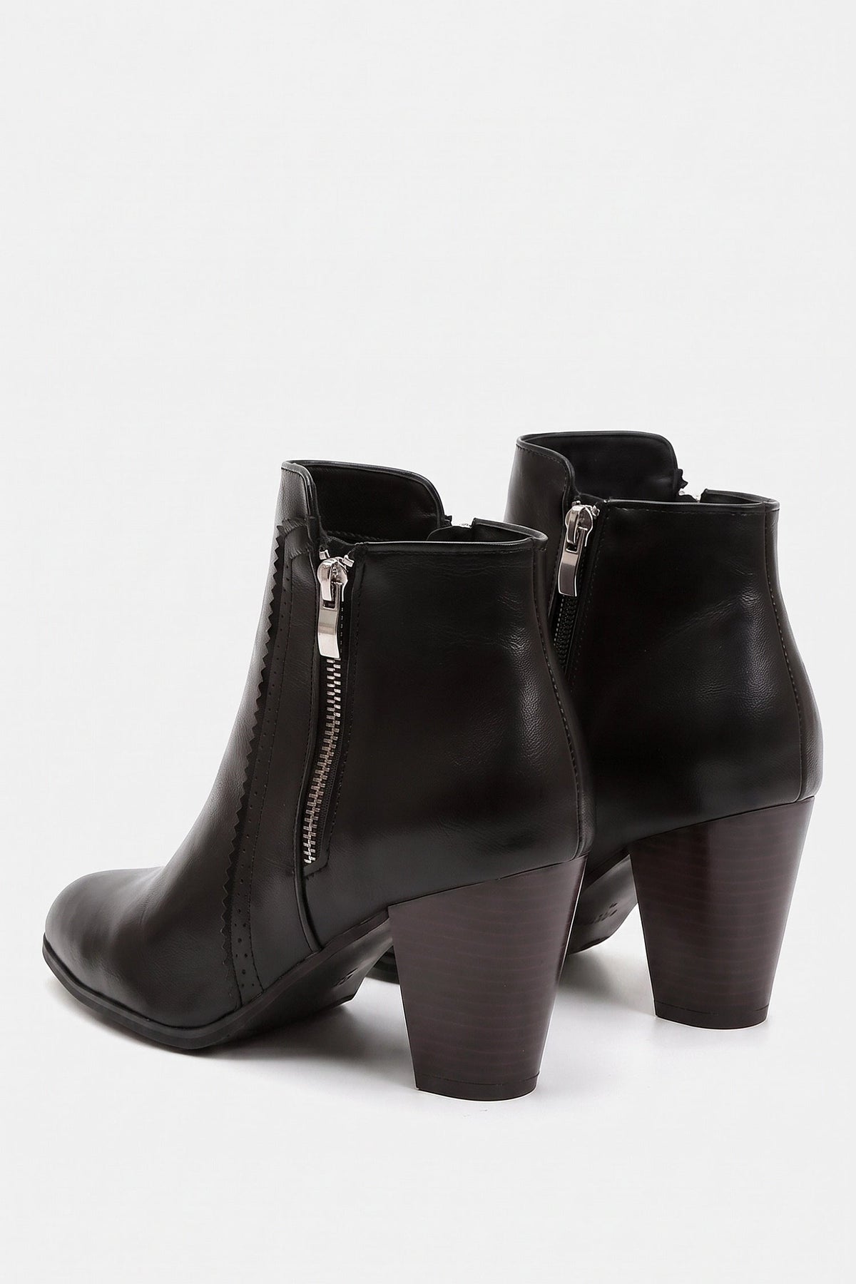 Women's Zip-Up Faux Leather Ankle Boots