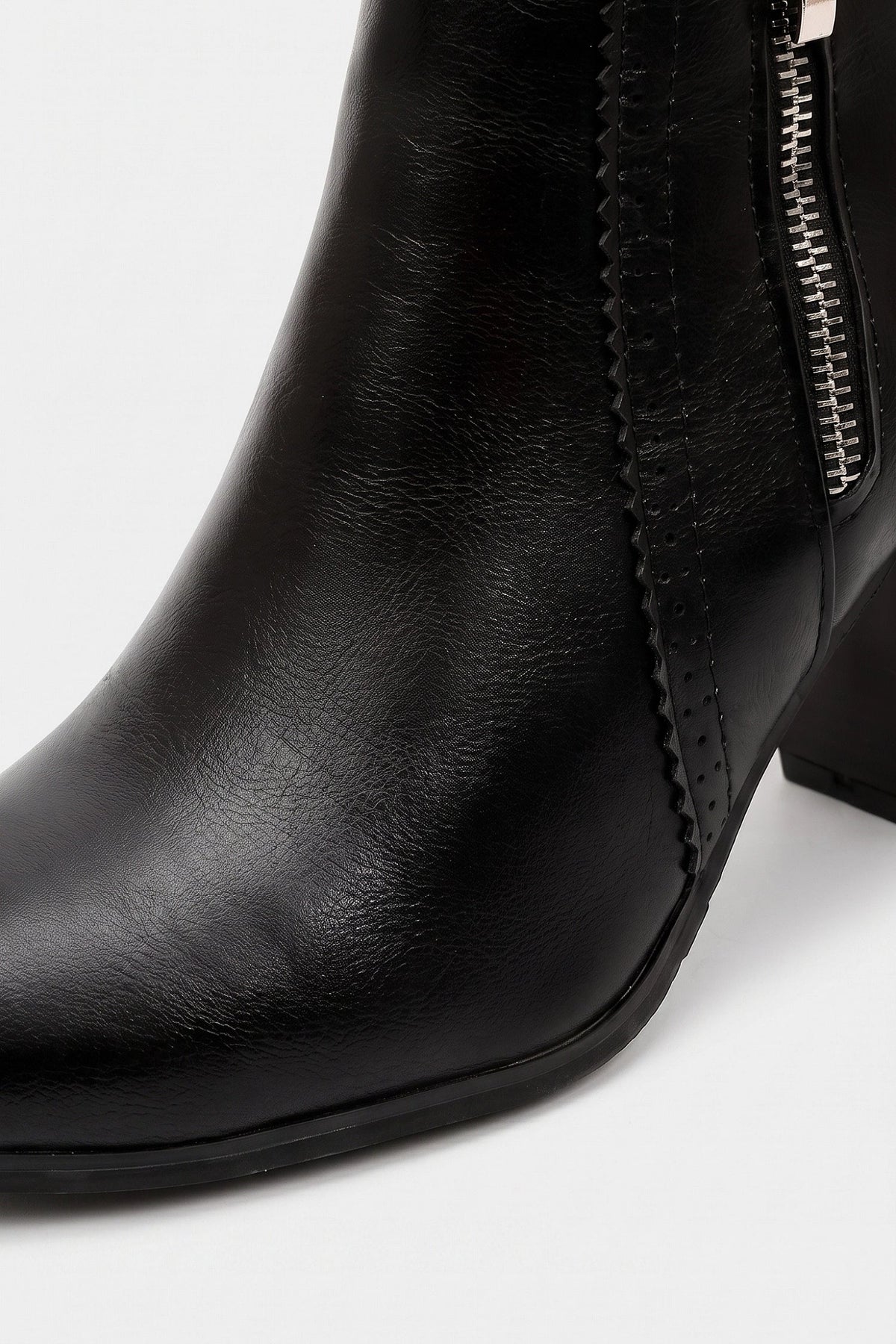 Women's Zip-Up Faux Leather Ankle Boots