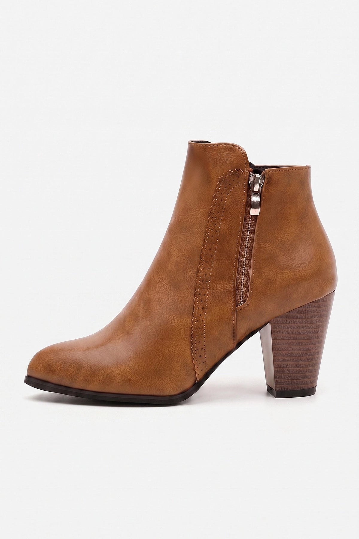 Women's Zip-Up Faux Leather Ankle Boots