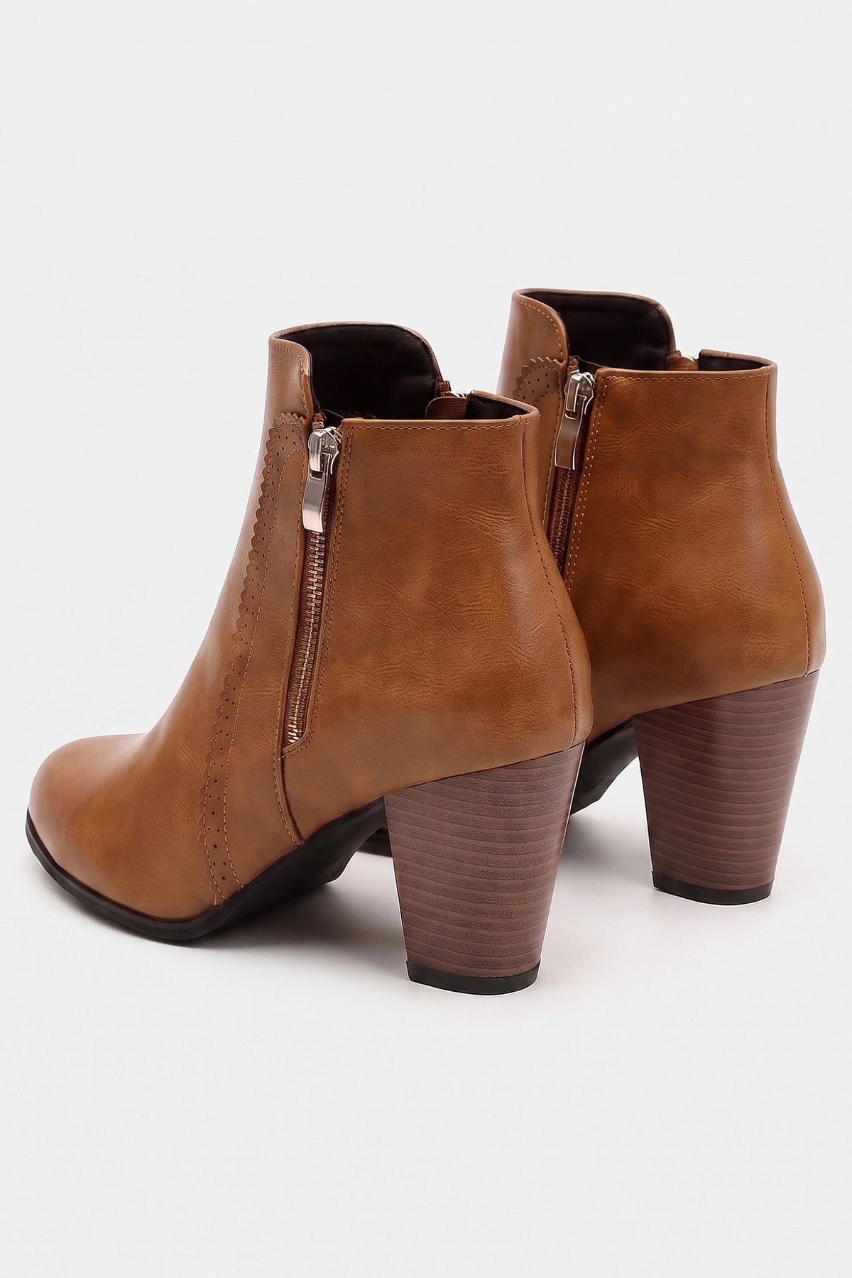 Women's Zip-Up Faux Leather Ankle Boots