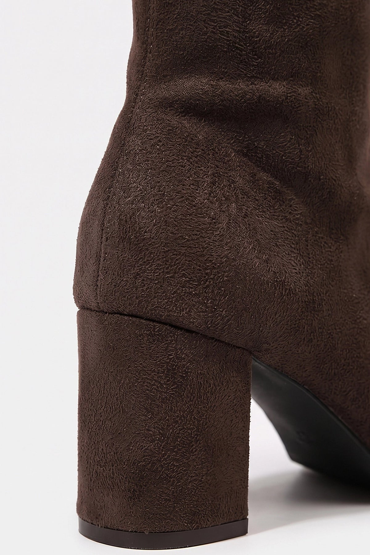 Women's Zip-Up Faux Suede Block Heel Knee High Boots