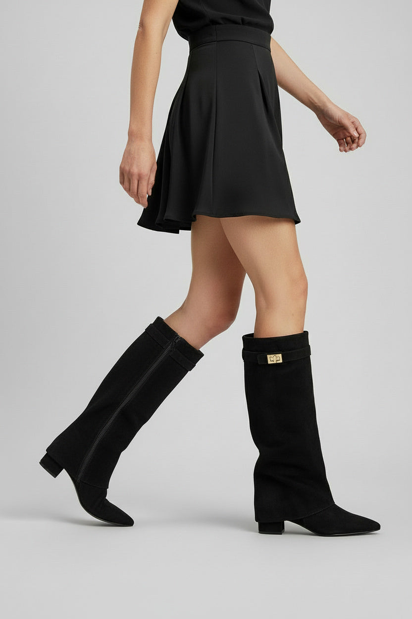 Women's Zip-Up Foldover Boots