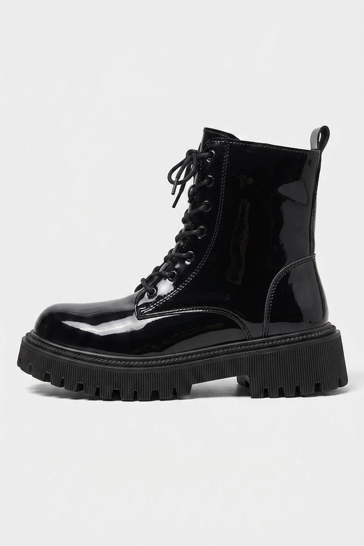 Women's Zip-Up Patent Look Ankle Boots