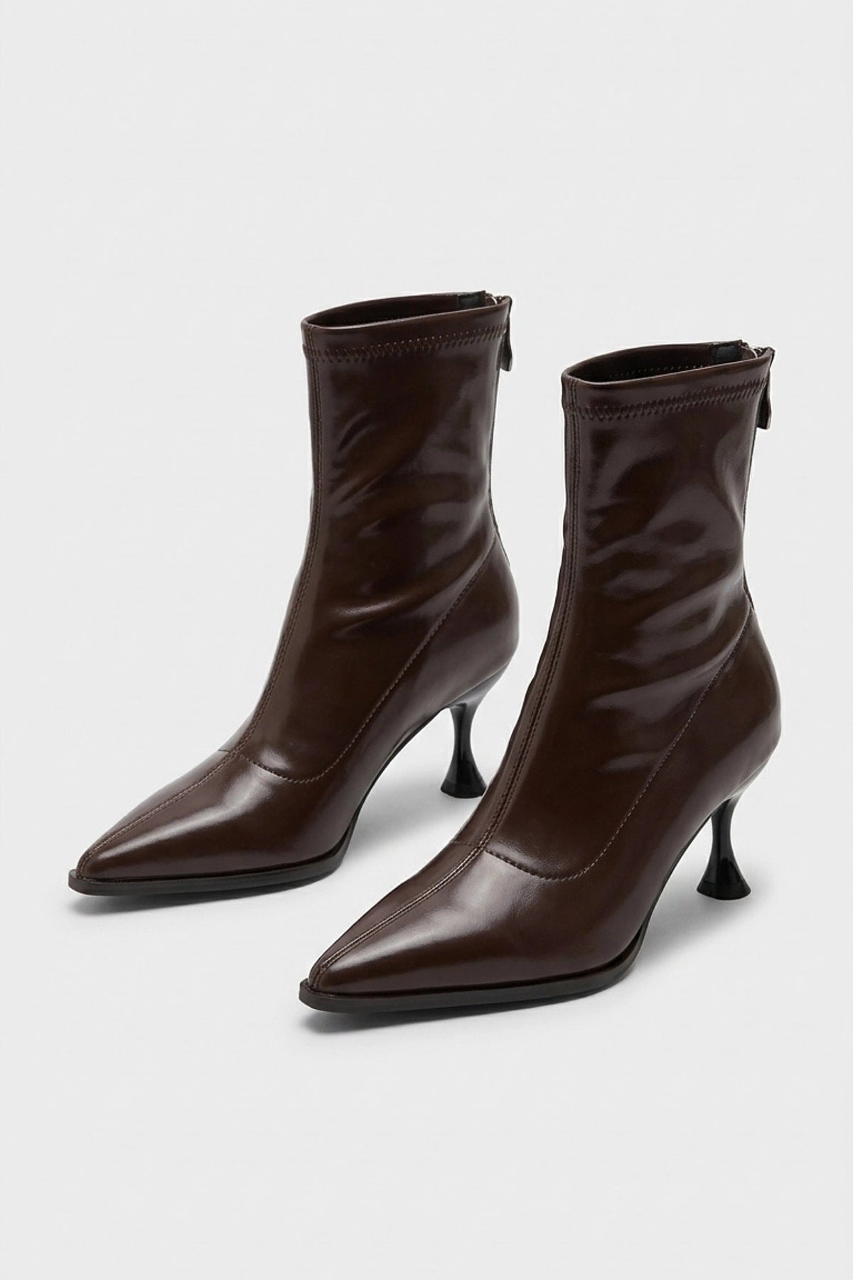 Women's Zip-Up Pointed Toe Ankle Boots