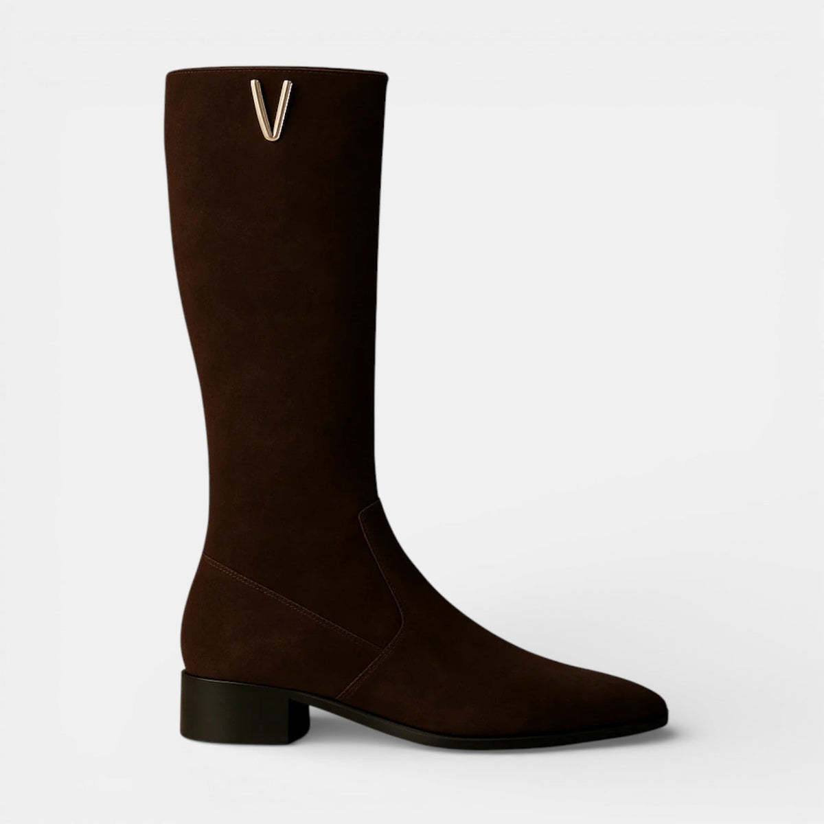 Women's Zip-Up Suede Knee High Boots