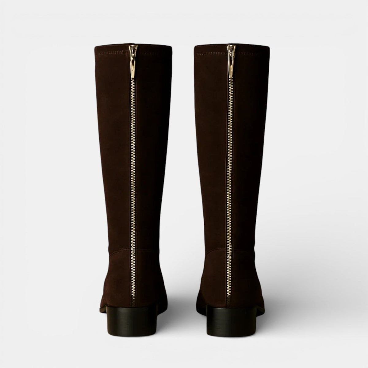 Women's Zip-Up Suede Knee High Boots