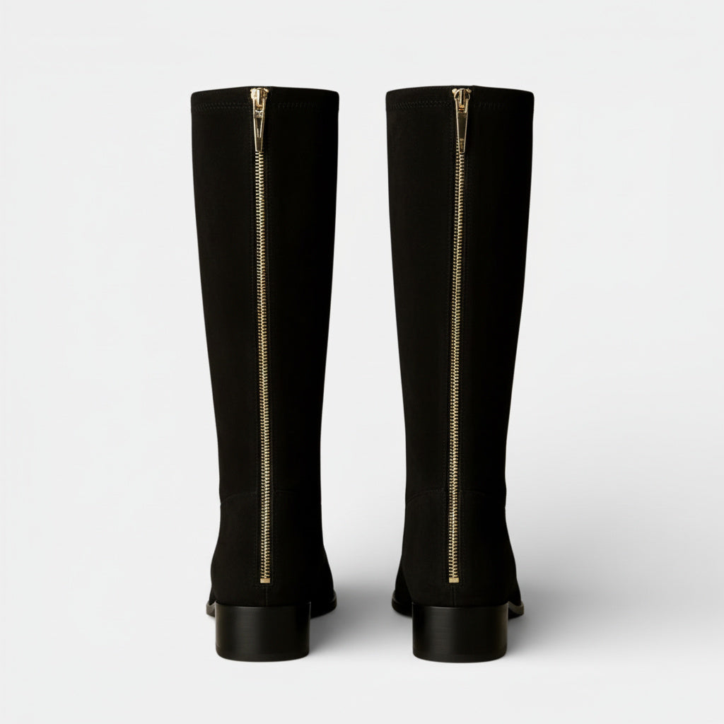 Women's Zip-Up Suede Knee High Boots