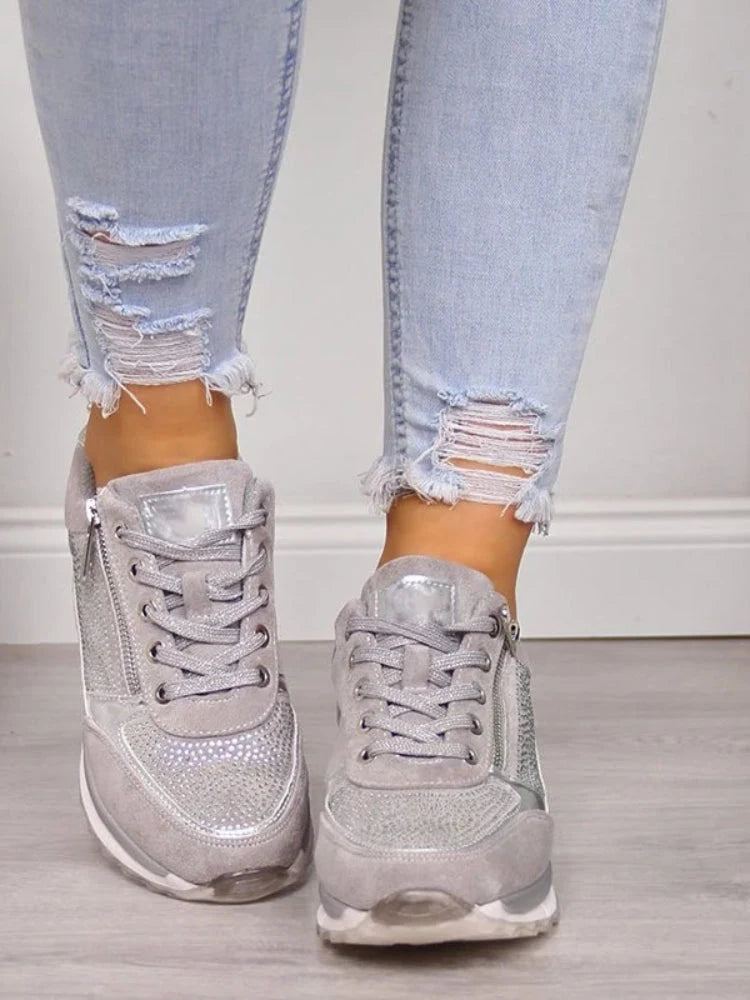 Women's Zip-Up Suede Trainers