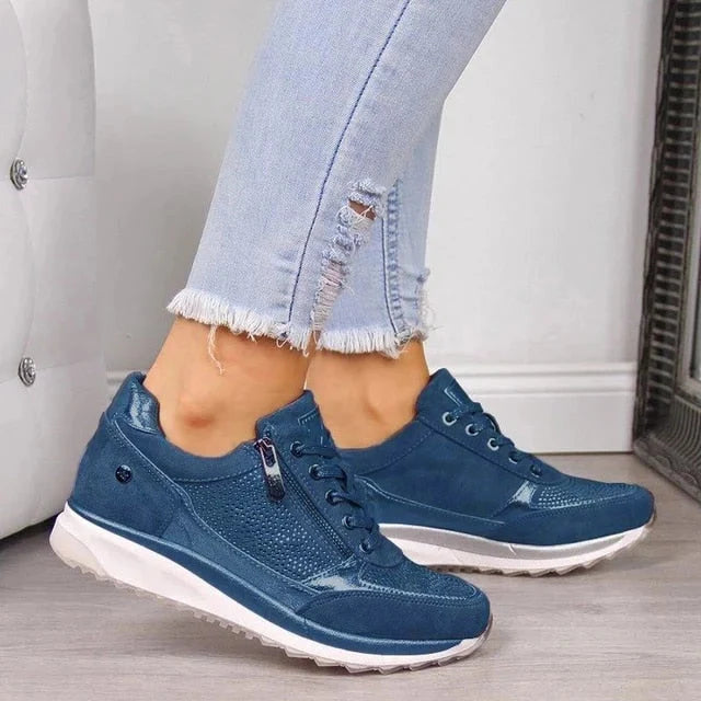 Women's Zip-Up Suede Trainers
