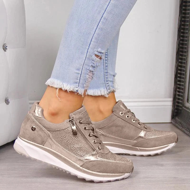 Women's Zip-Up Suede Trainers