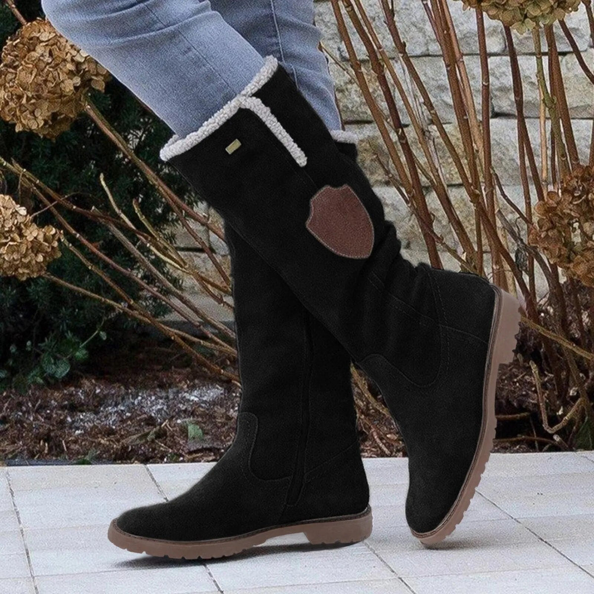 Women's Zip-Up Suede Winter Boots