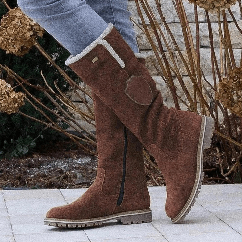 Women's Zip-Up Suede Winter Boots