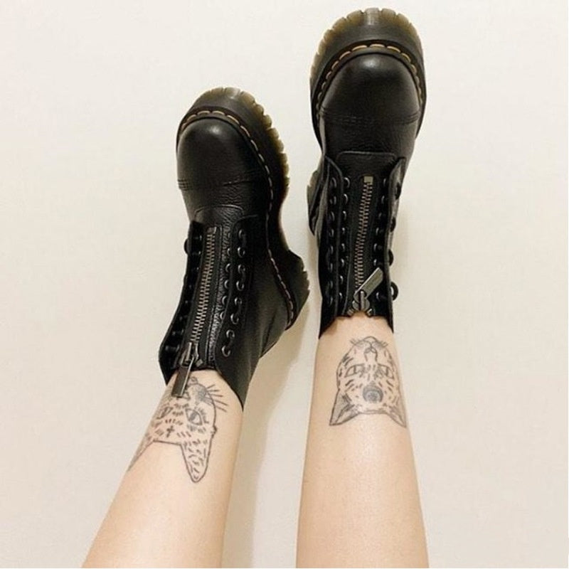 Women's Zip-Up Waterproof Chunky Boots