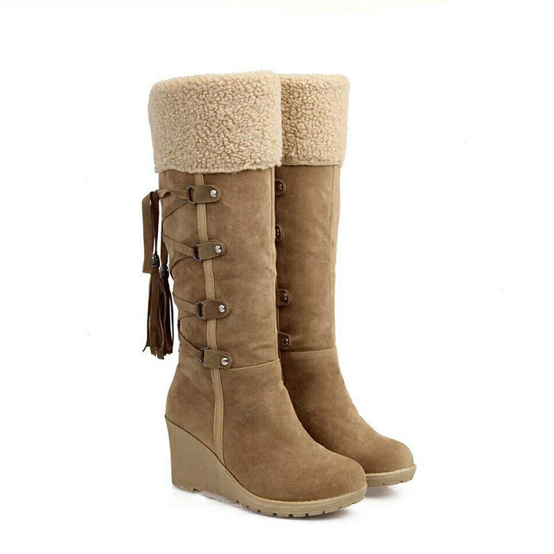 Women's Zip-Up Wedge Heel Winter Boots
