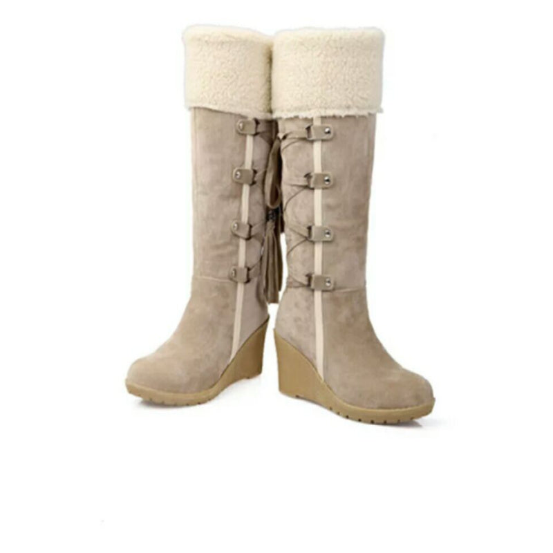 Women's Zip-Up Wedge Heel Winter Boots