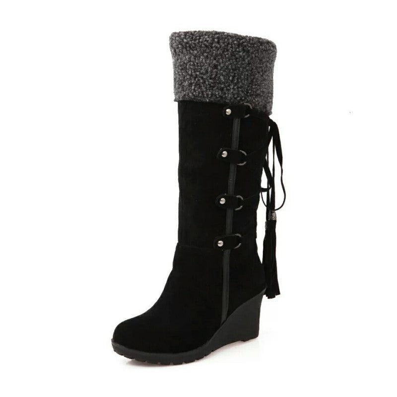 Women's Zip-Up Wedge Heel Winter Boots